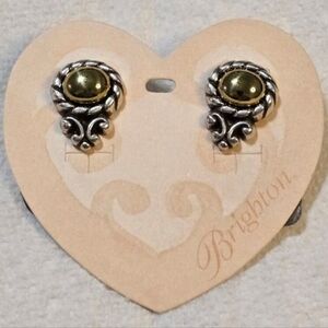 Brighton etched Mixed Metals Flower Earrings‎